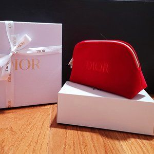 DIOR Red Velvet Pouch with Box
